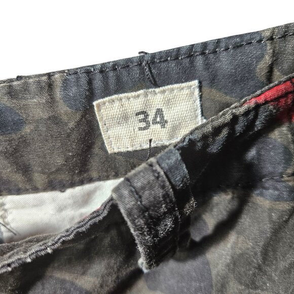 Mens Smoke Rise Camouflage Cargo Shorts W/ Drawstring Hem & Pockets Size 34 Cott - Picture 5 of 8